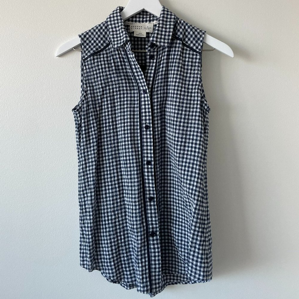 Kate Spade Gingham Tank Button Down size small